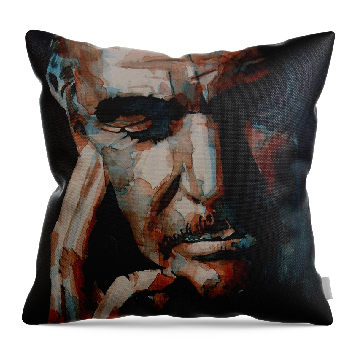 Sean Connery Throw Pillow featuring the painting Sean Connery by Paul Lovering