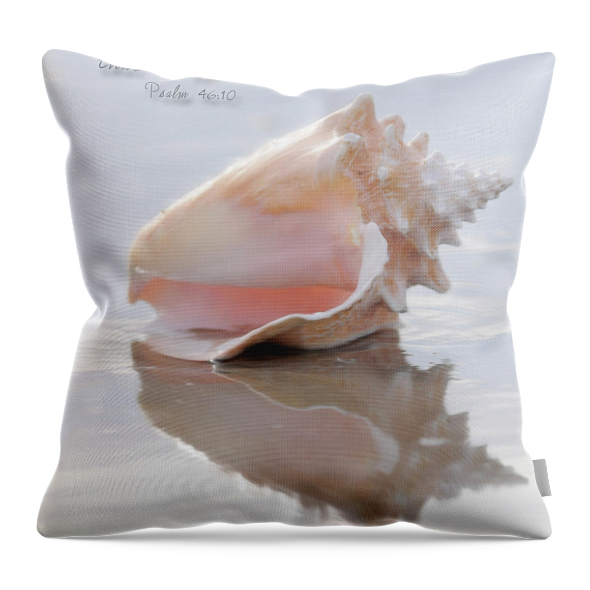 Seashell Art Throw Pillow featuring the digital art Seashell Be Still by Constance Woods