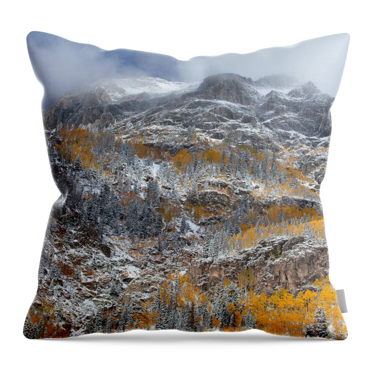 Colorado Landscapes Throw Pillow featuring the photograph Seasonal Chaos by Darren White