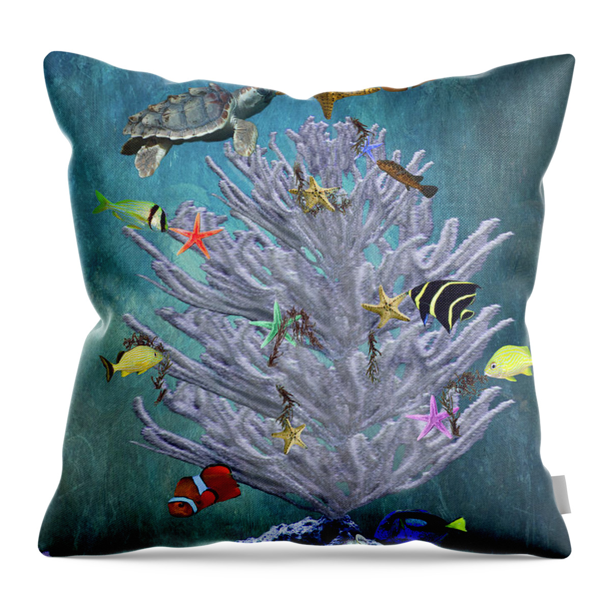 Underwater Throw Pillow featuring the digital art Seasons Greetings by Melinda Moore