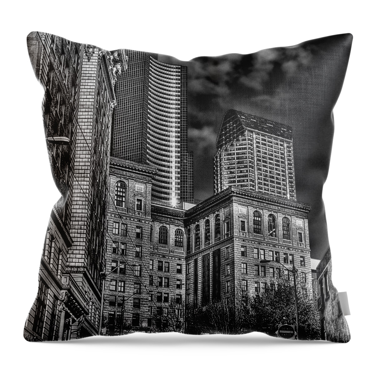 Seattle Throw Pillow featuring the photograph Seattle's Old and New by David Patterson