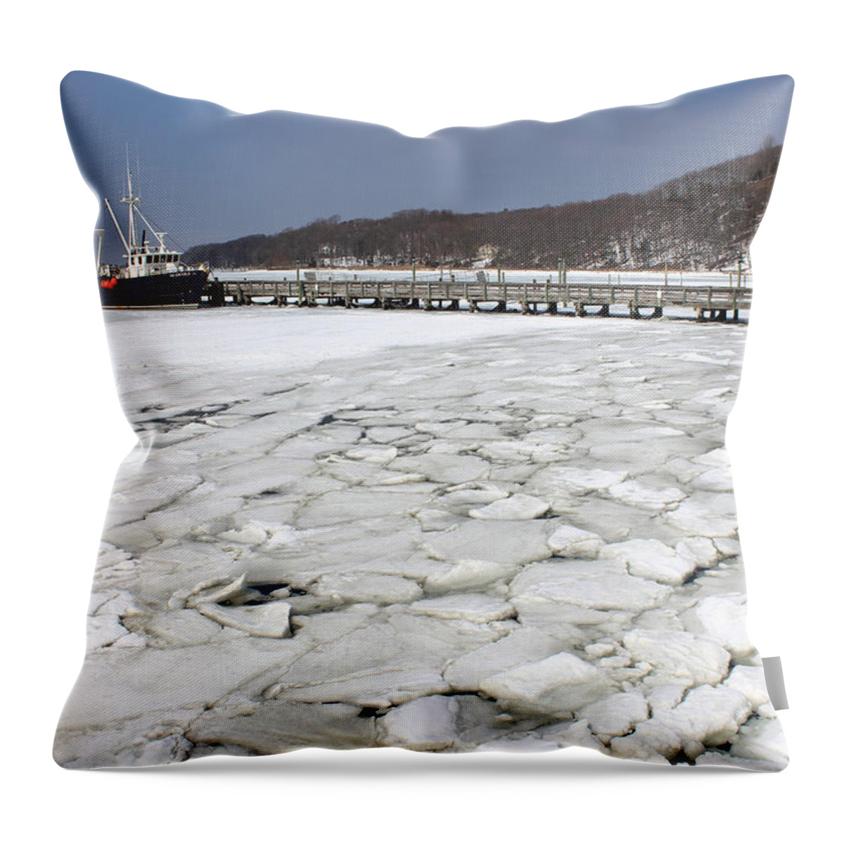 Seawolf Throw Pillow featuring the photograph Seawolf Port Jefferson New York by Bob Savage