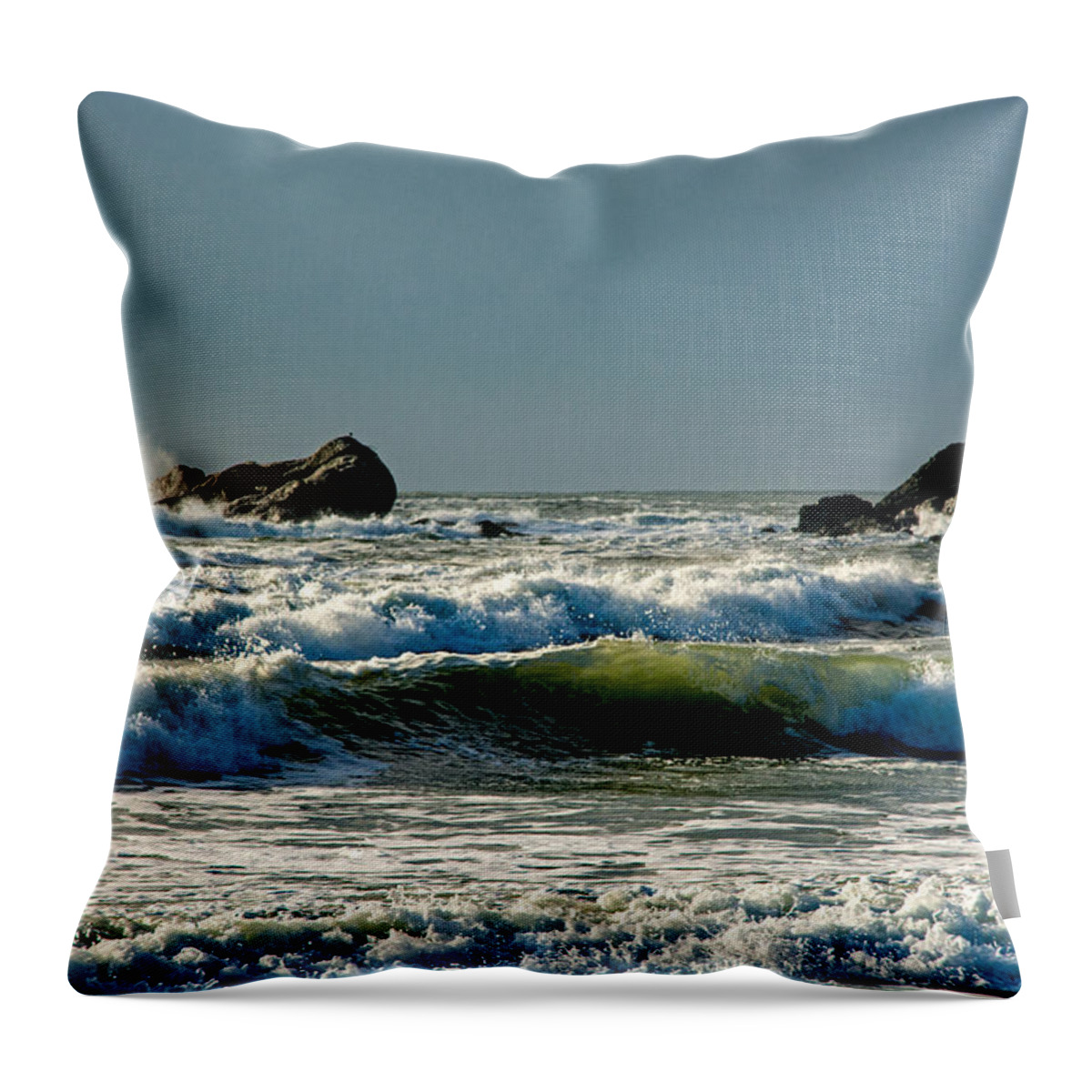 Middletown Throw Pillow featuring the photograph Second Beach Winter Morning 1 by Nancy De Flon