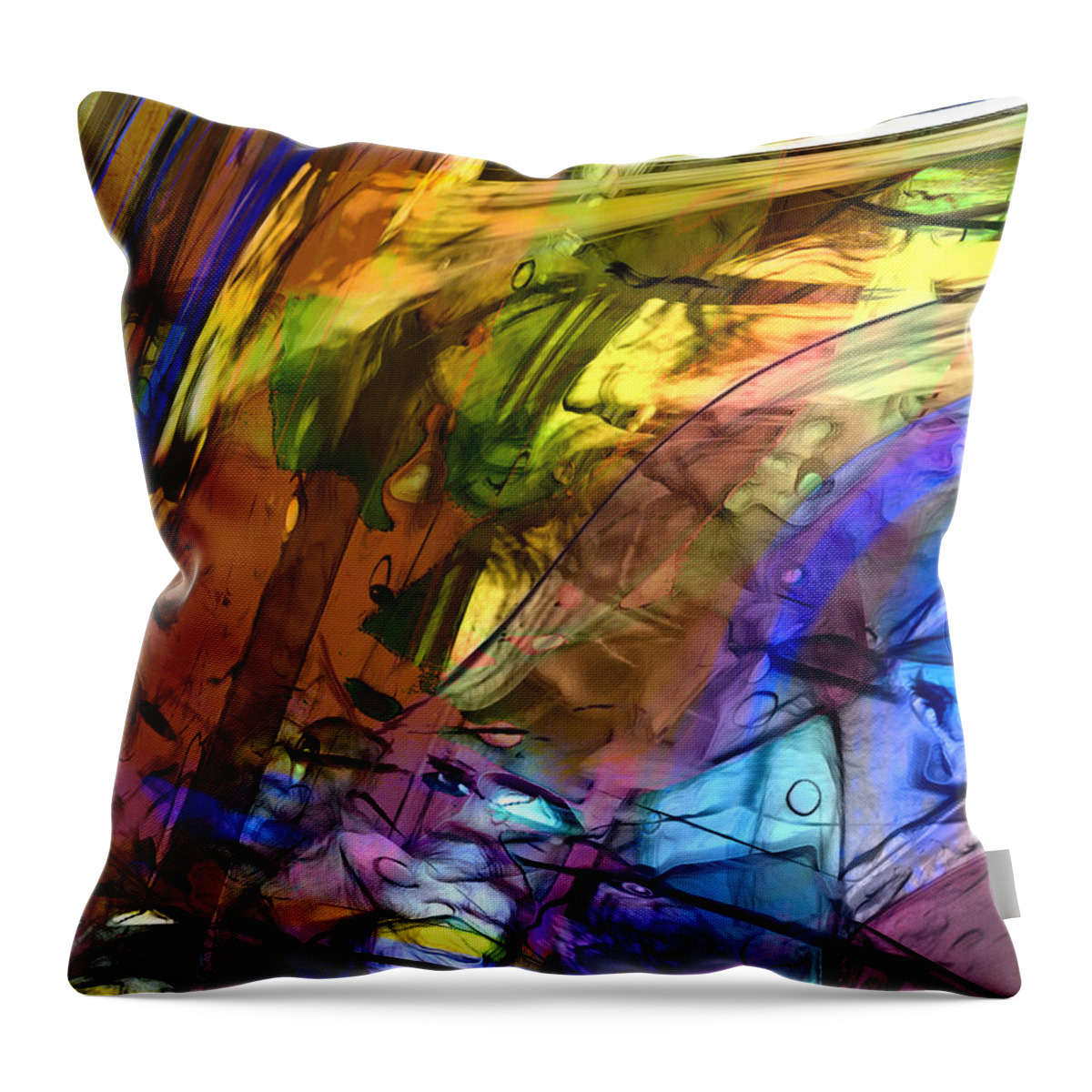 Abstract Throw Pillow featuring the painting Secret Animal by Richard Thomas