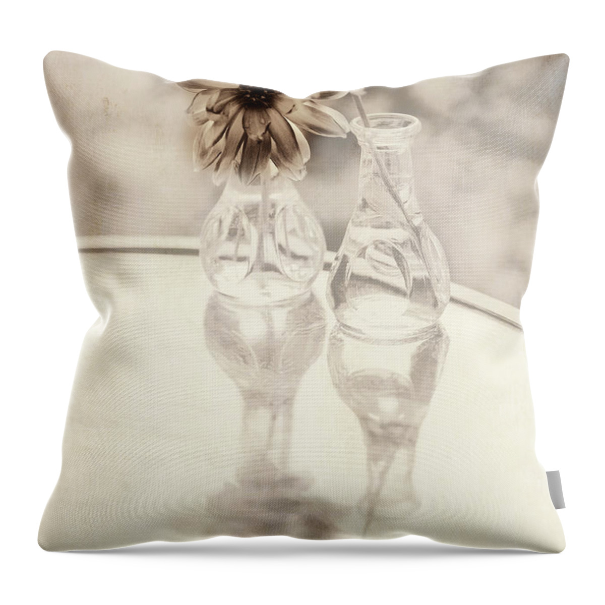 Sepia Throw Pillow featuring the photograph Secrets Shared by Bonnie Bruno