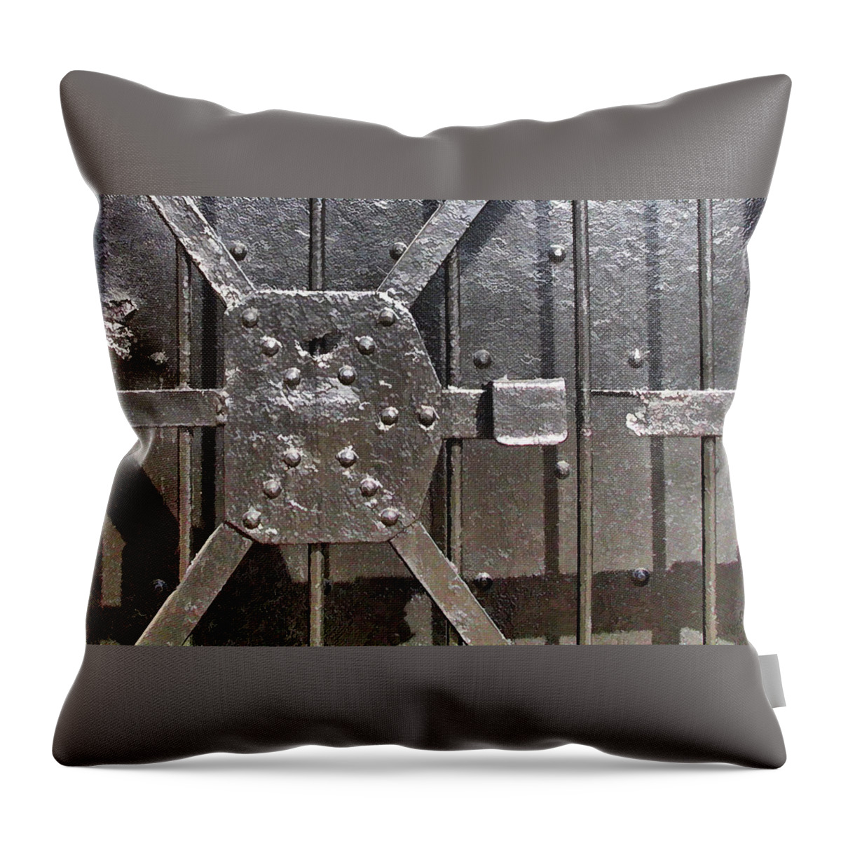 Sandy Hook Throw Pillow featuring the photograph Security Breach At The Bunker by Gary Slawsky