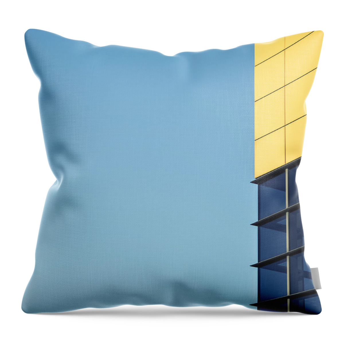 Security Throw Pillow featuring the photograph Security Camera On Top Of A Modern by Doug Armand