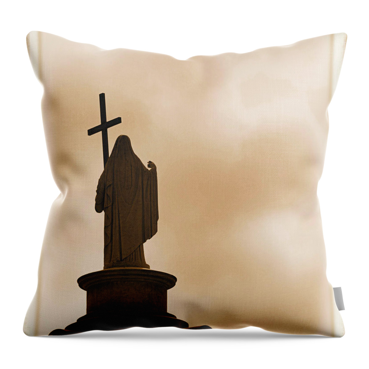 Cemetery Throw Pillow featuring the photograph Seeking the Divine by Nadalyn Larsen