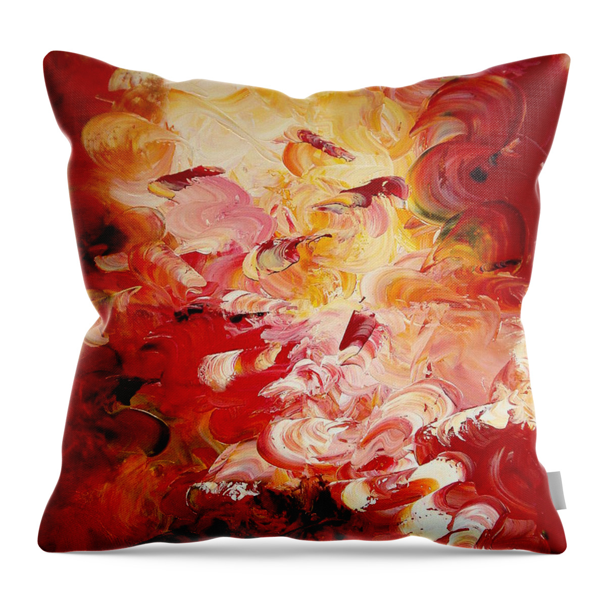 Abstract Throw Pillow featuring the painting Senteurs exquises by Isabelle Vobmann