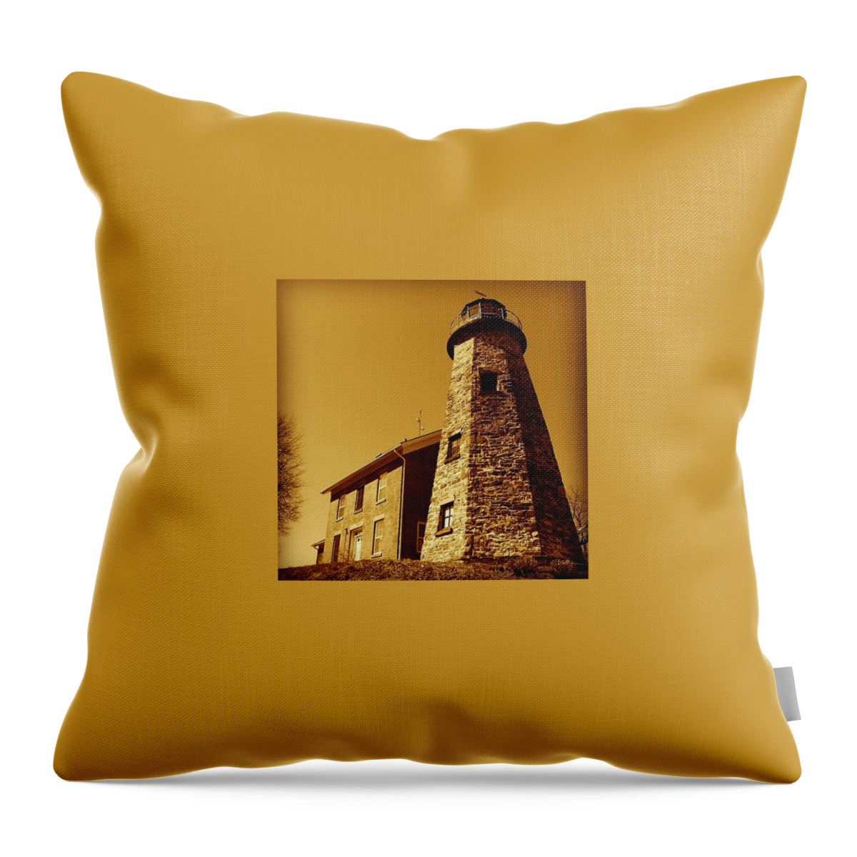 Light Throw Pillow featuring the photograph Sepia Beacon by Justin Connor