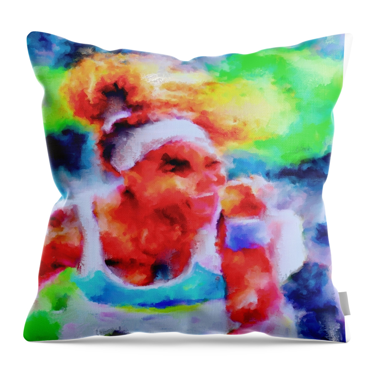 Serena Williams Throw Pillow featuring the painting Serena Williams Yes by Brian Reaves