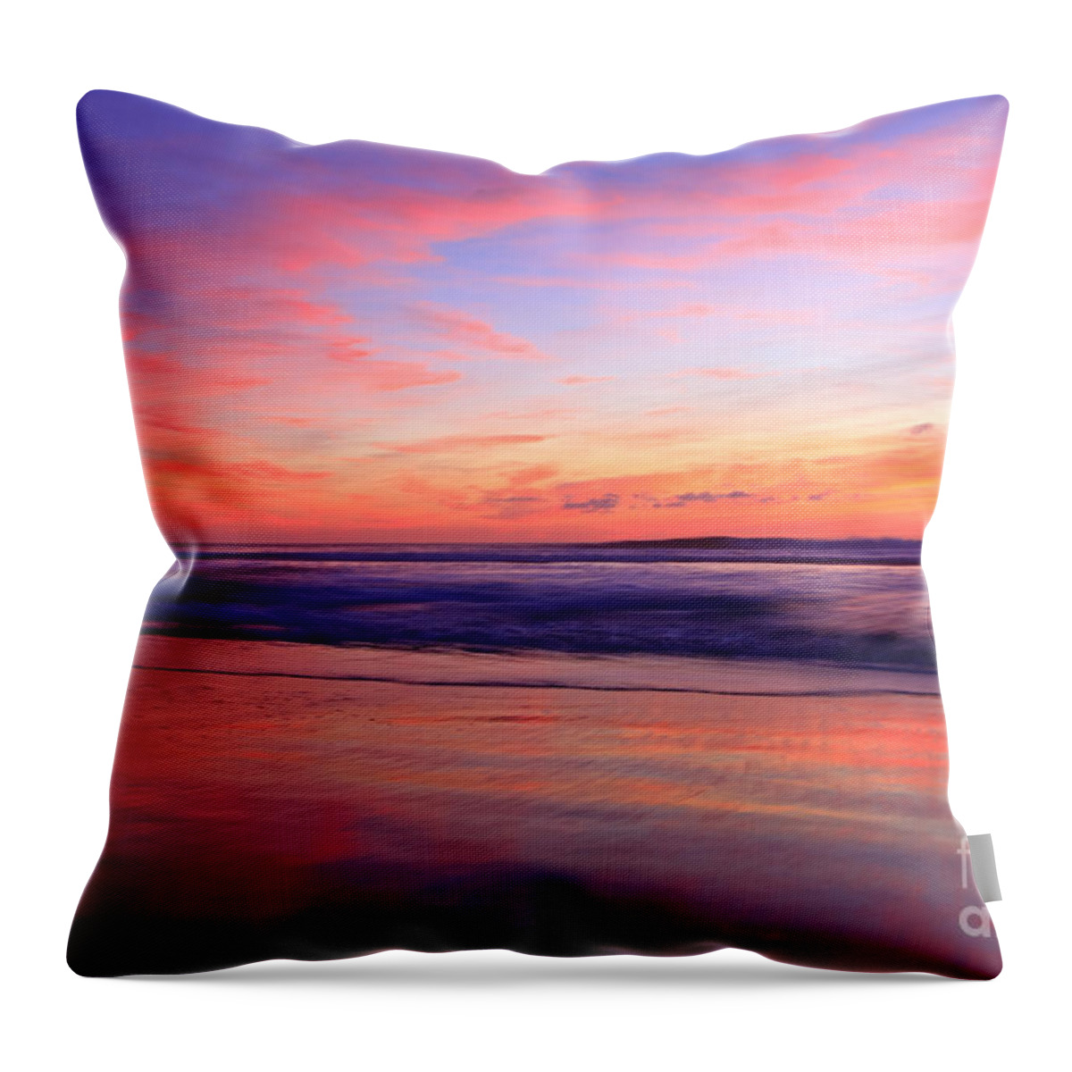 Landscapes Throw Pillow featuring the photograph Serenity Surf Oceanside by John F Tsumas