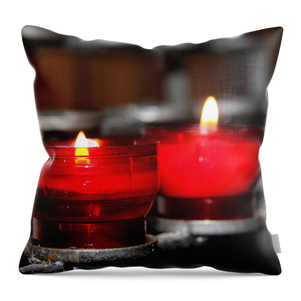 Candle Throw Pillow featuring the photograph Serenity by Sue Leonard