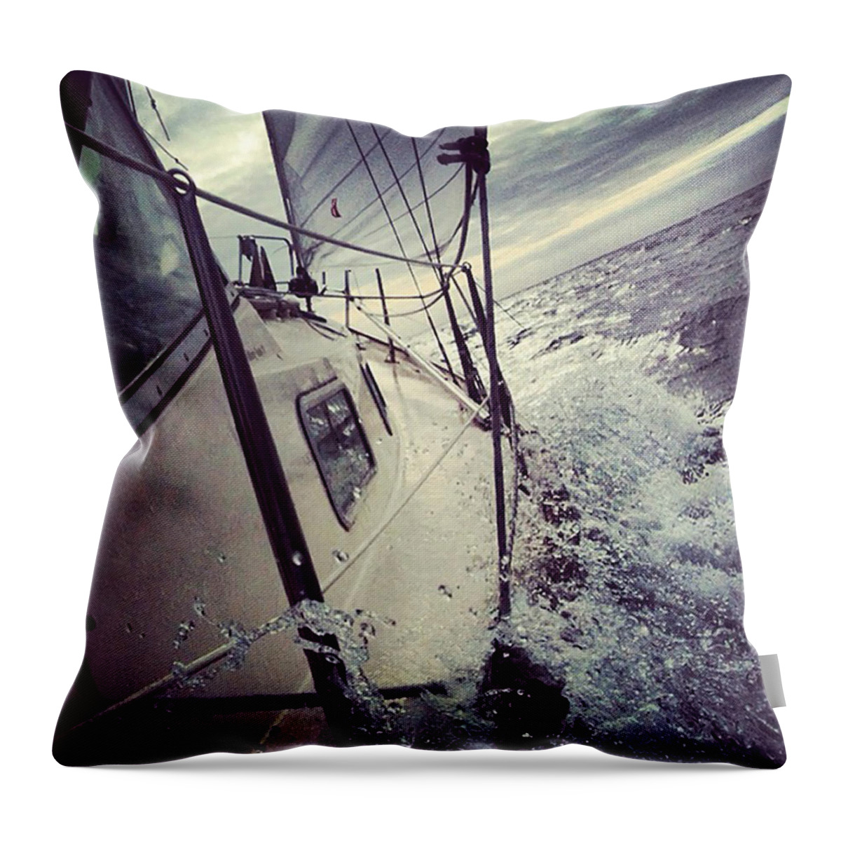 Tranquility Throw Pillow featuring the photograph Setting Sails - Baltic Sea by Fresh Photos From All Over The Worls