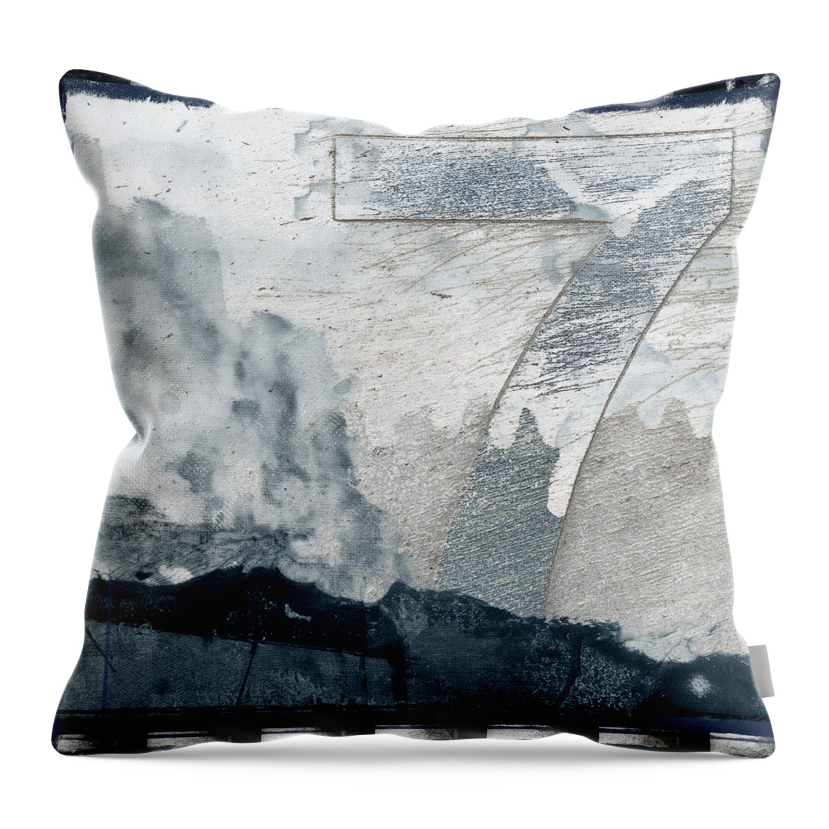 Collage Throw Pillow featuring the photograph Seven on Blue by Carol Leigh