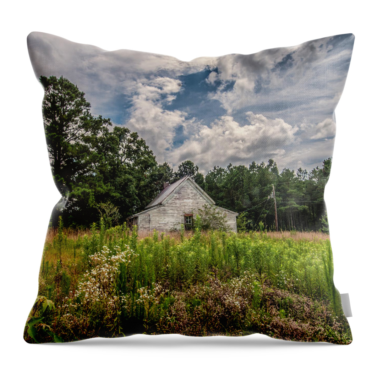July Throw Pillow featuring the photograph Shack and Field by Jim Moore