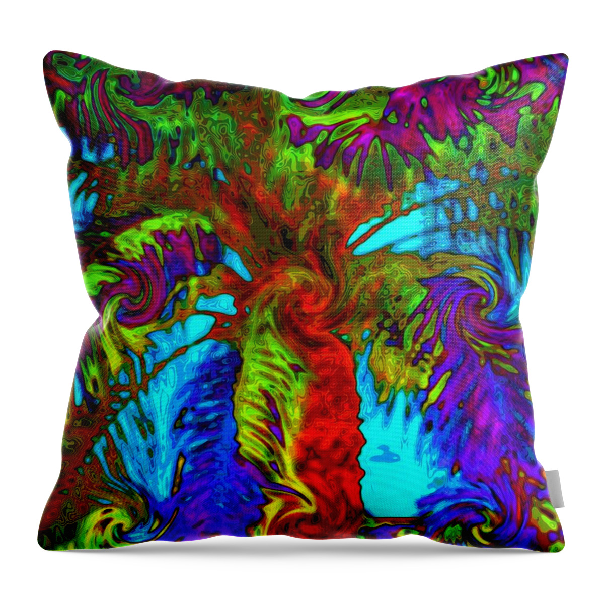 Trees Throw Pillow featuring the digital art Shade Trees on Venus by Alec Drake