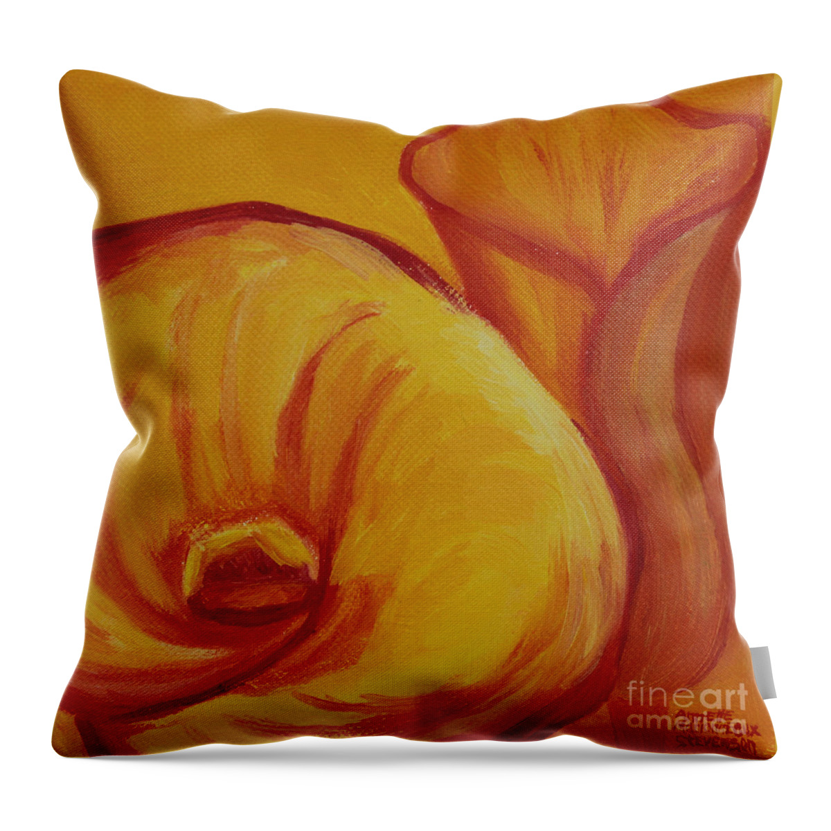 Shadow Lily Throw Pillow featuring the painting Shadow Lily by Annette M Stevenson