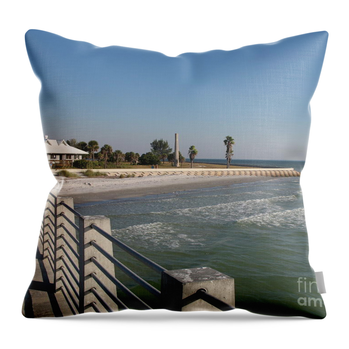 Pier Throw Pillow featuring the photograph Shadow on the Pier by Christiane Schulze Art And Photography