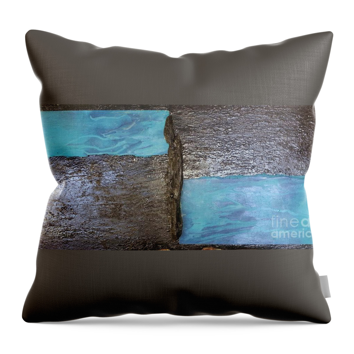 Abstract Throw Pillow featuring the painting Shadow Stalker by Milisa Miner