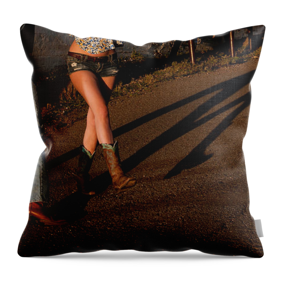 Country Dance Throw Pillow featuring the photograph Shadowed Dance by Scott Sawyer