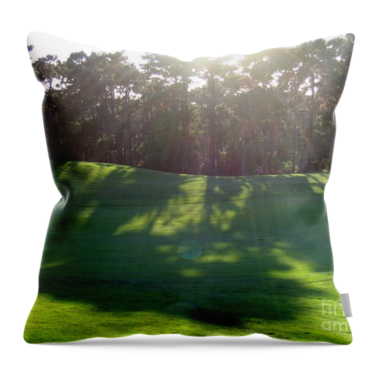 Pebble Beach Throw Pillow featuring the photograph Shadows at Poppy Hills by James B Toy