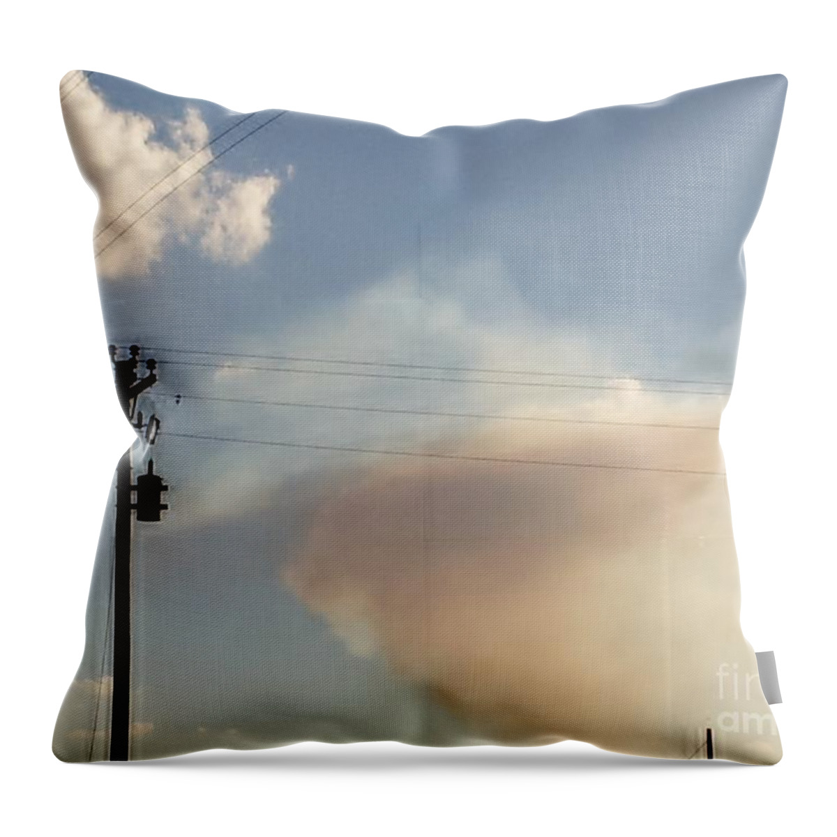 Cloud Sky Throw Pillow featuring the digital art Shake it up by Carol Oufnac Mahan