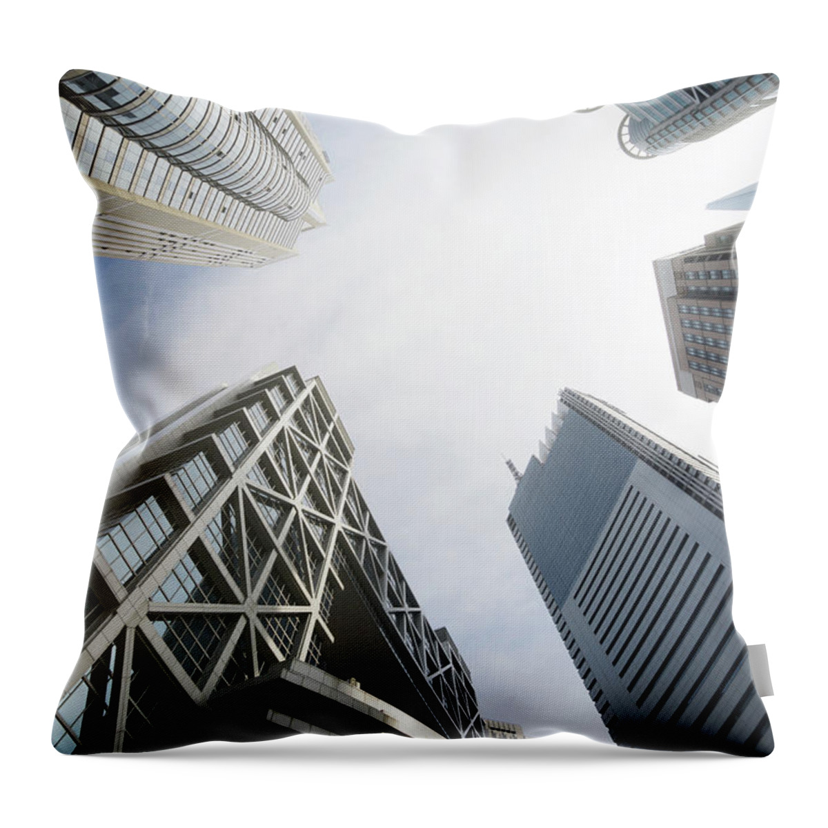 Downtown District Throw Pillow featuring the photograph Shanghai Stock Exchange,china - East by Zyxeos30