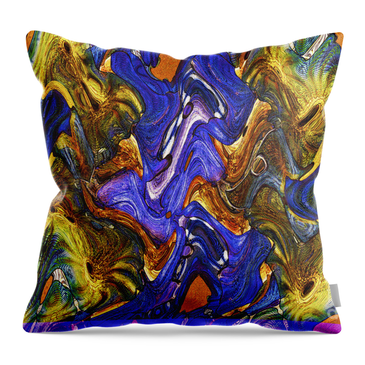 Abstract Throw Pillow featuring the digital art Shapes 6 by Michael Anthony