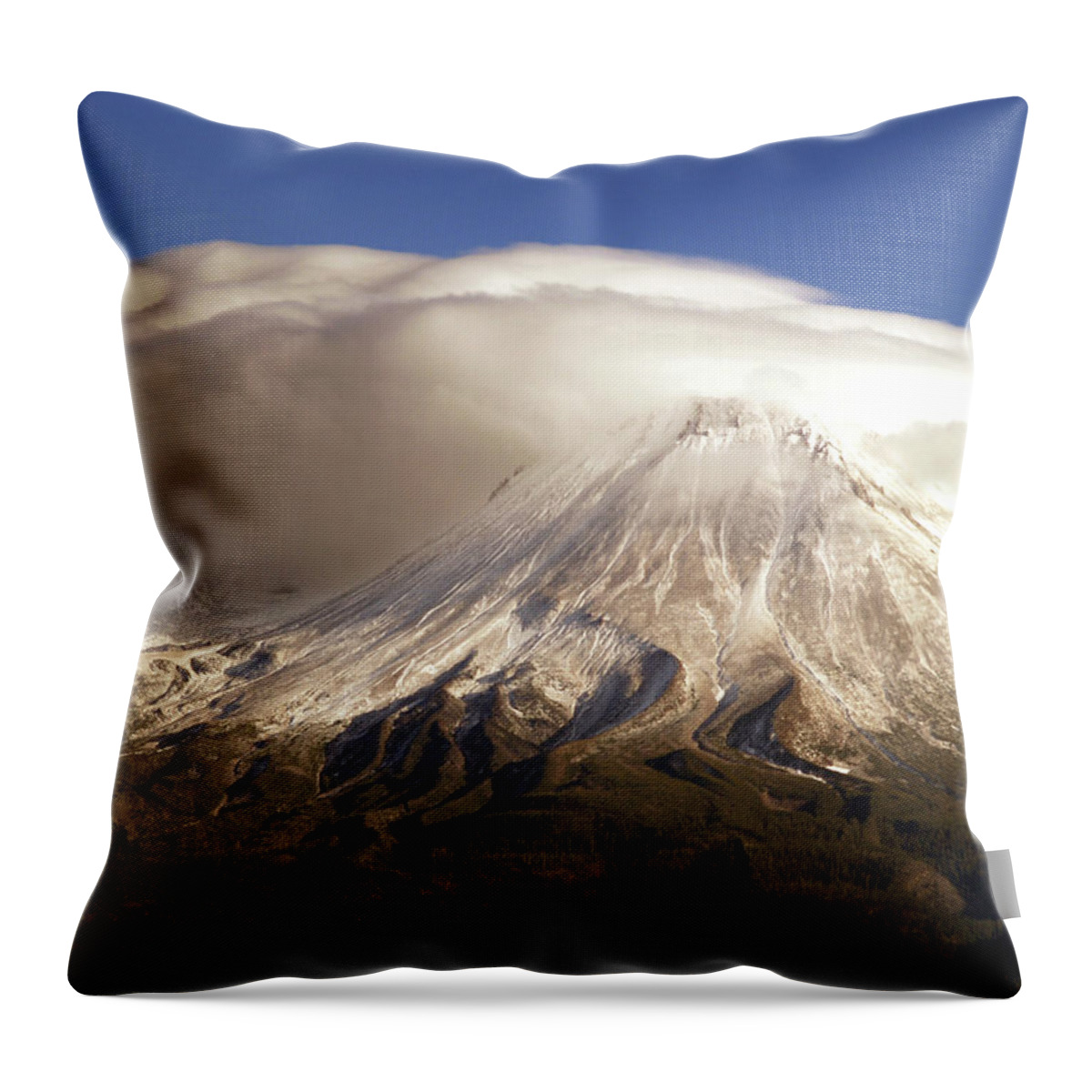 Mt Shasta Throw Pillow featuring the photograph Shasta Storm by Bill Gallagher