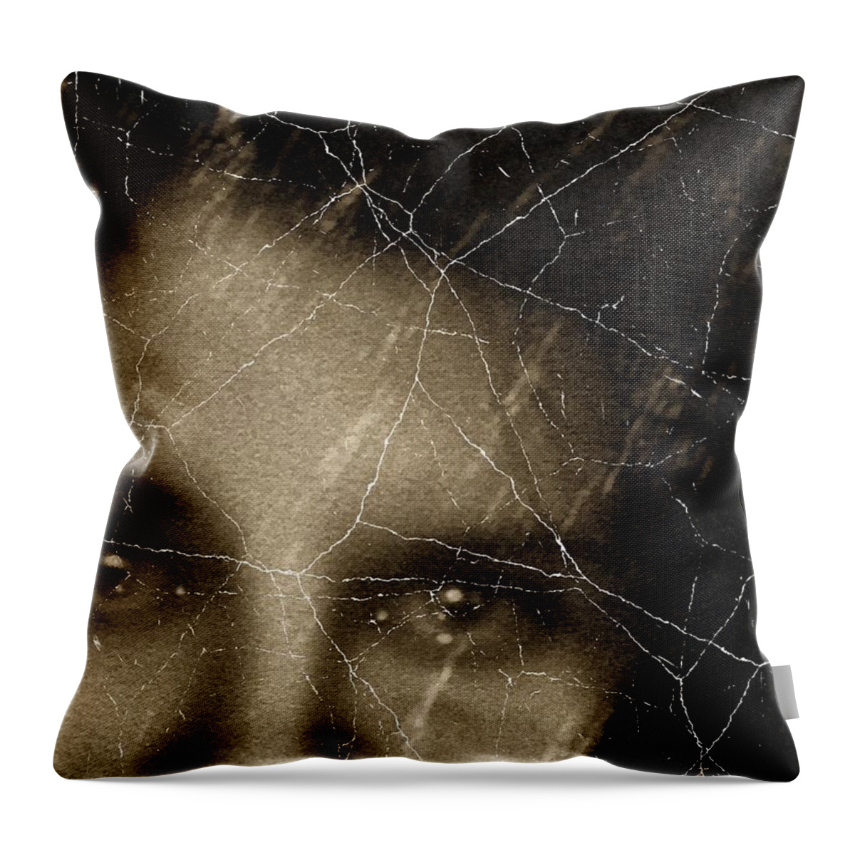Girl Throw Pillow featuring the mixed media She Died Before Your Eyes by Georgiana Romanovna