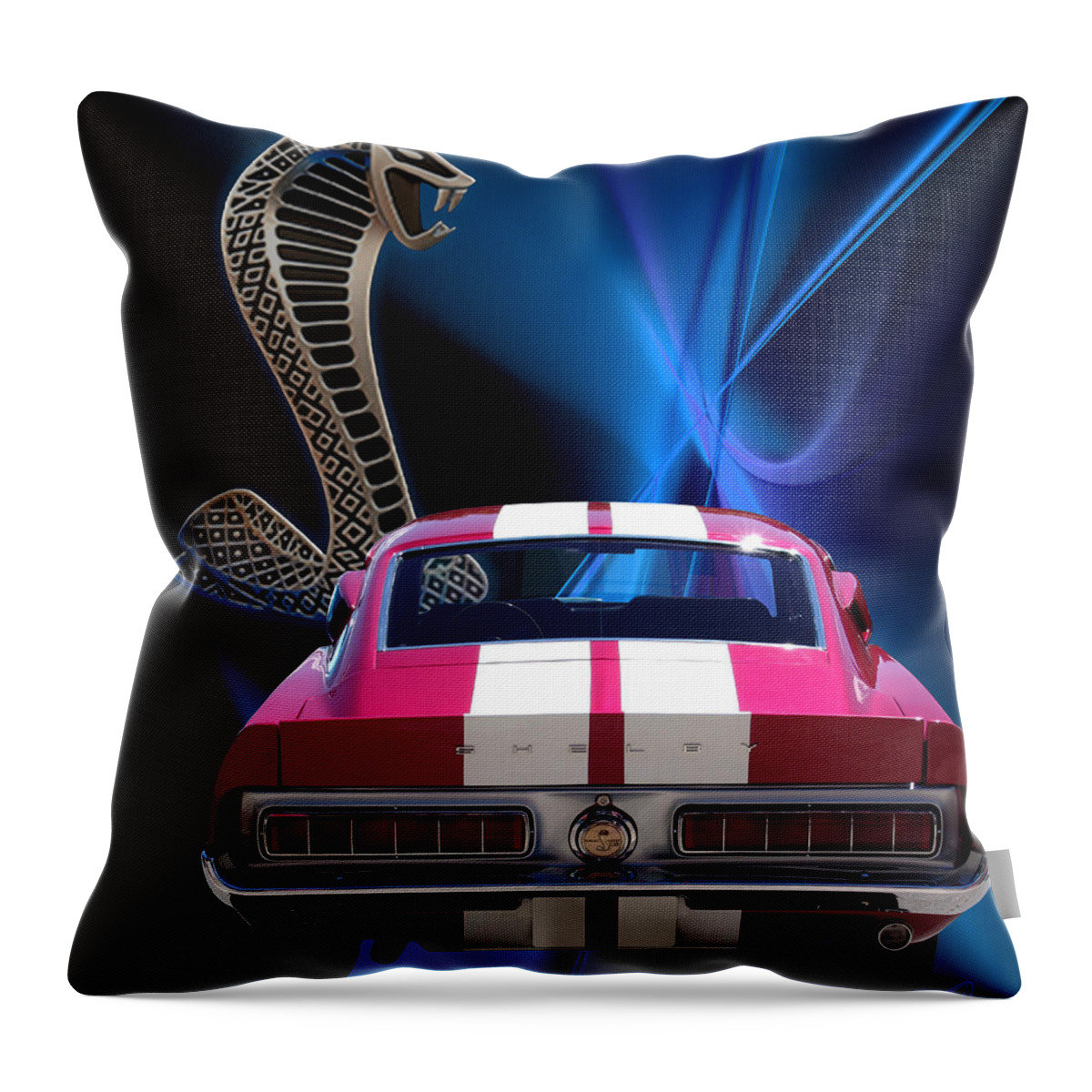1968 Throw Pillow featuring the digital art Shelby Cobra GT-500 by Chris Thomas
