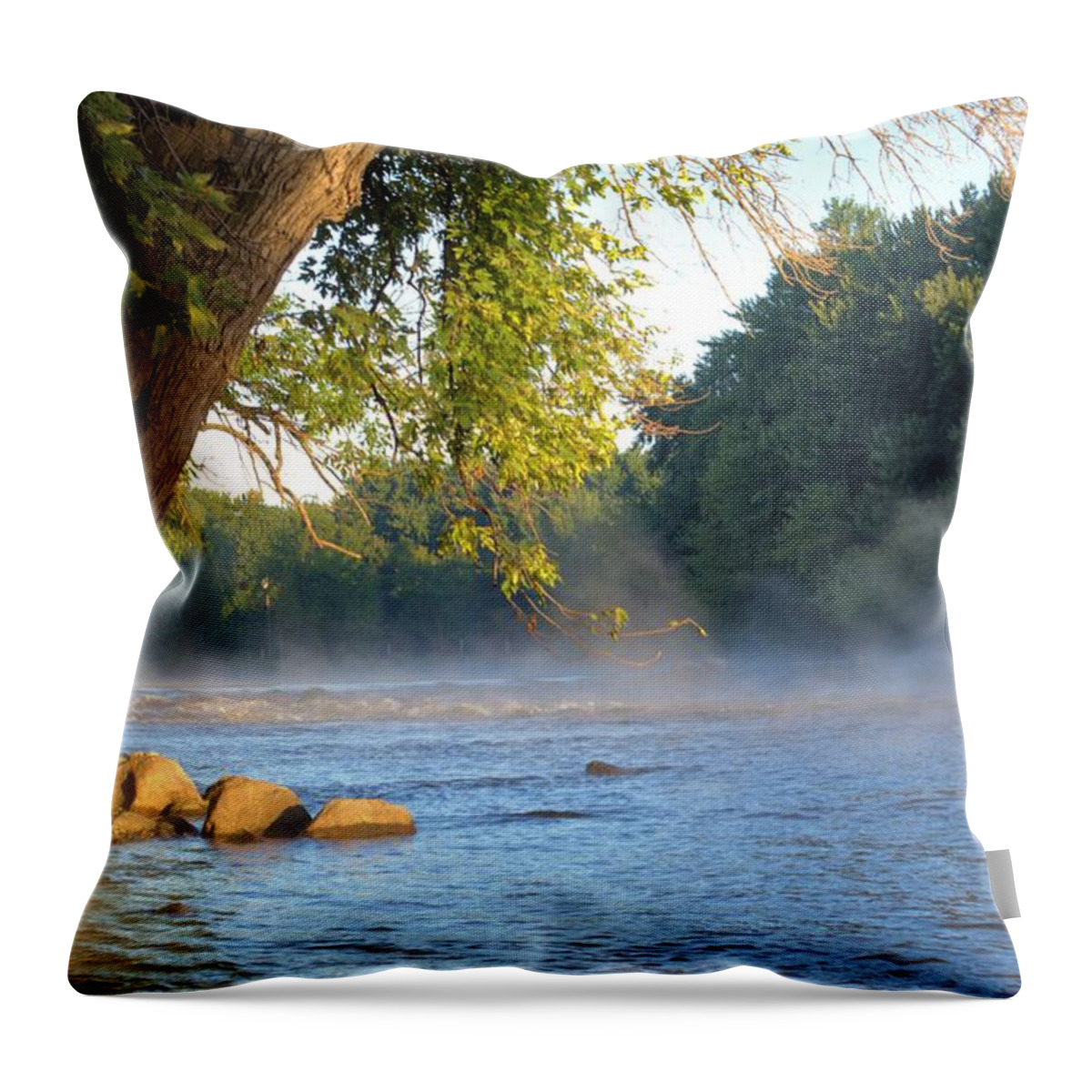 River Throw Pillow featuring the photograph Shell Rock 2 by Bonfire Photography