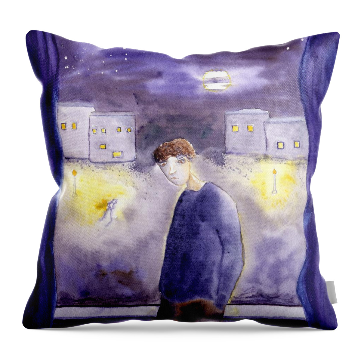 Jim Taylor Throw Pillow featuring the painting She's Gone by Jim Taylor