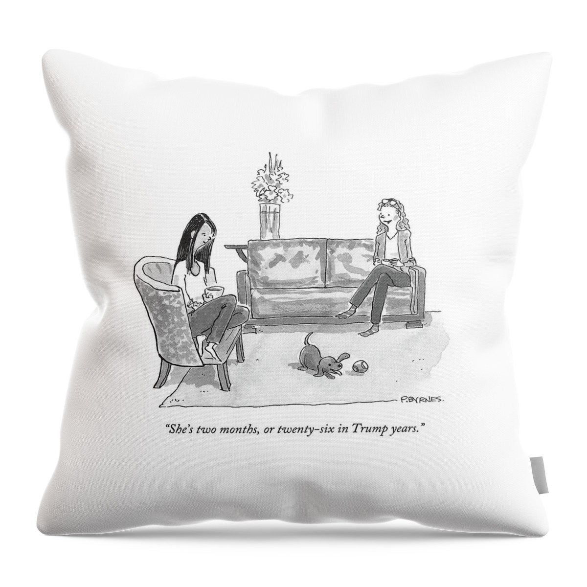 She's Two Months Throw Pillow