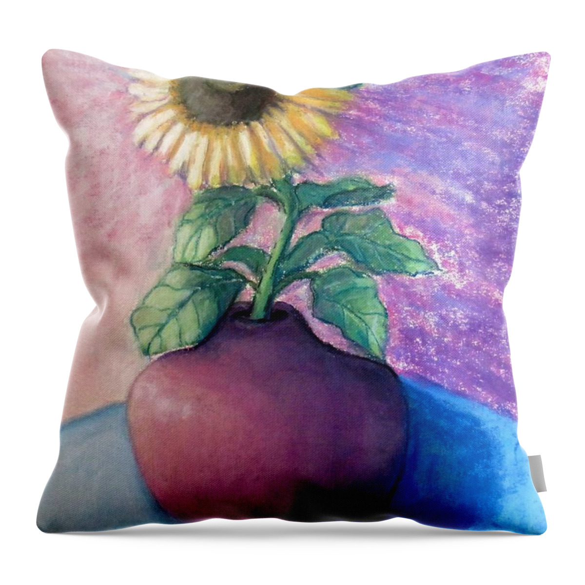 Sunflower Throw Pillow featuring the painting Shine on Me by Laurie Morgan