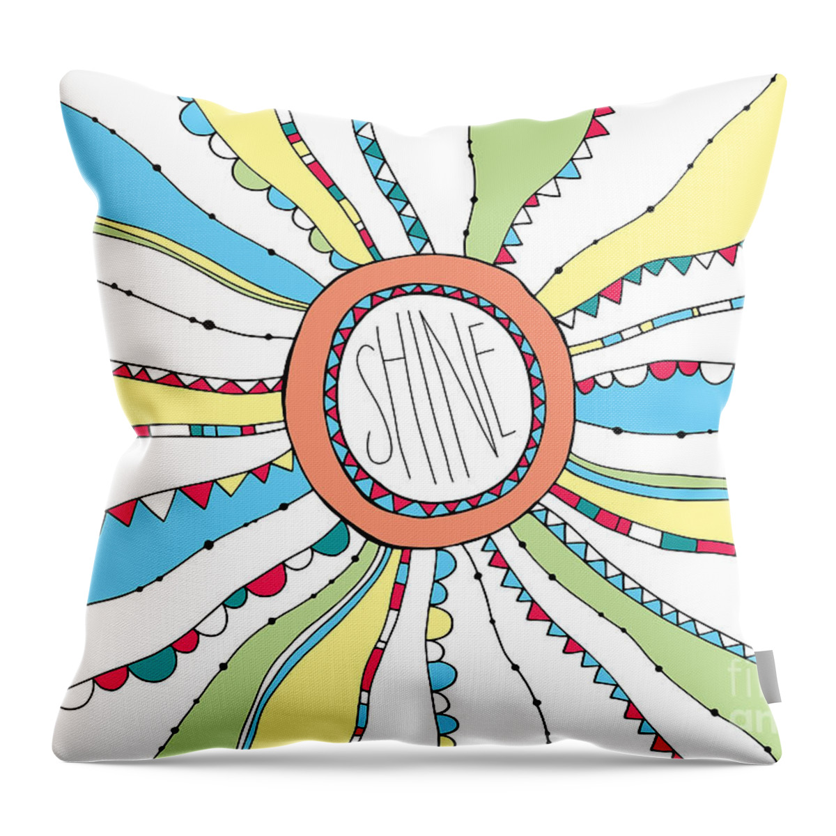 Positivity Throw Pillow featuring the digital art Shine by MGL Meiklejohn Graphics Licensing