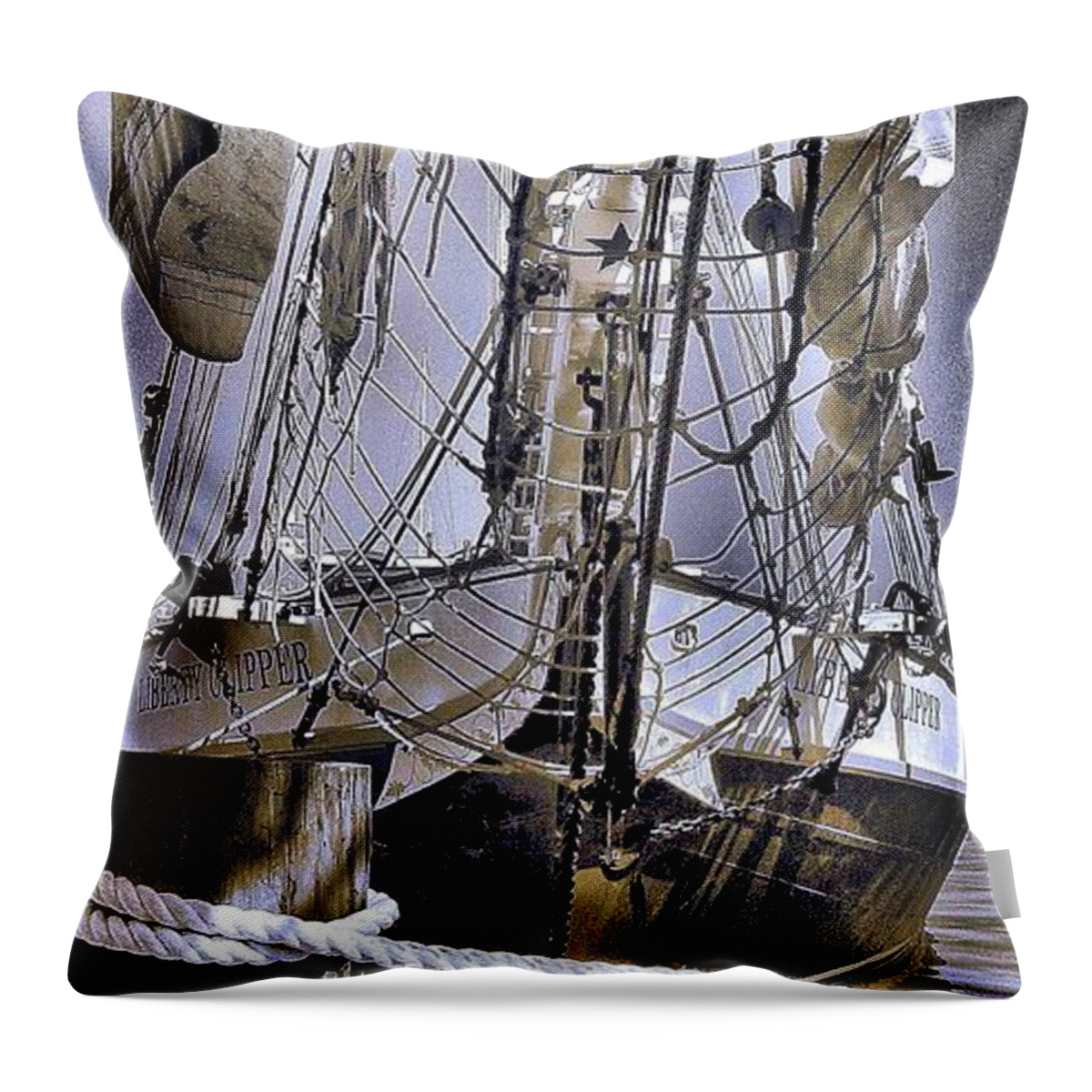 Sailboats Throw Pillow featuring the photograph Shining Sea by Robert McCubbin