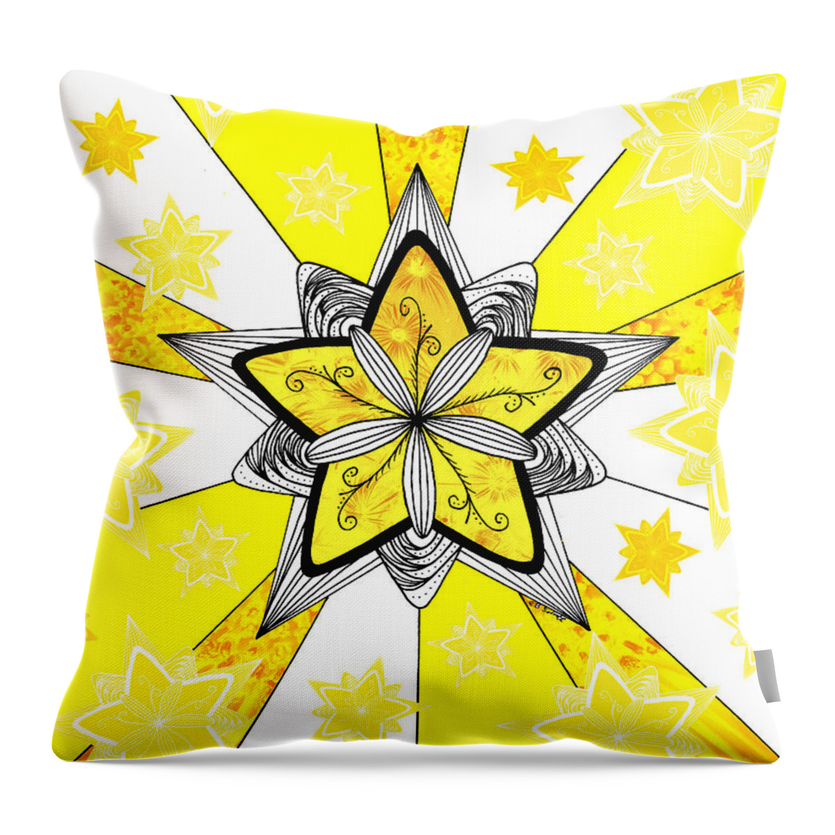 Shining Star Throw Pillow featuring the drawing Shining Star by E B Schmidt