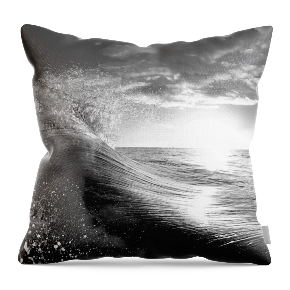  Black And White Throw Pillow featuring the photograph Shiny Comforter by Sean Davey