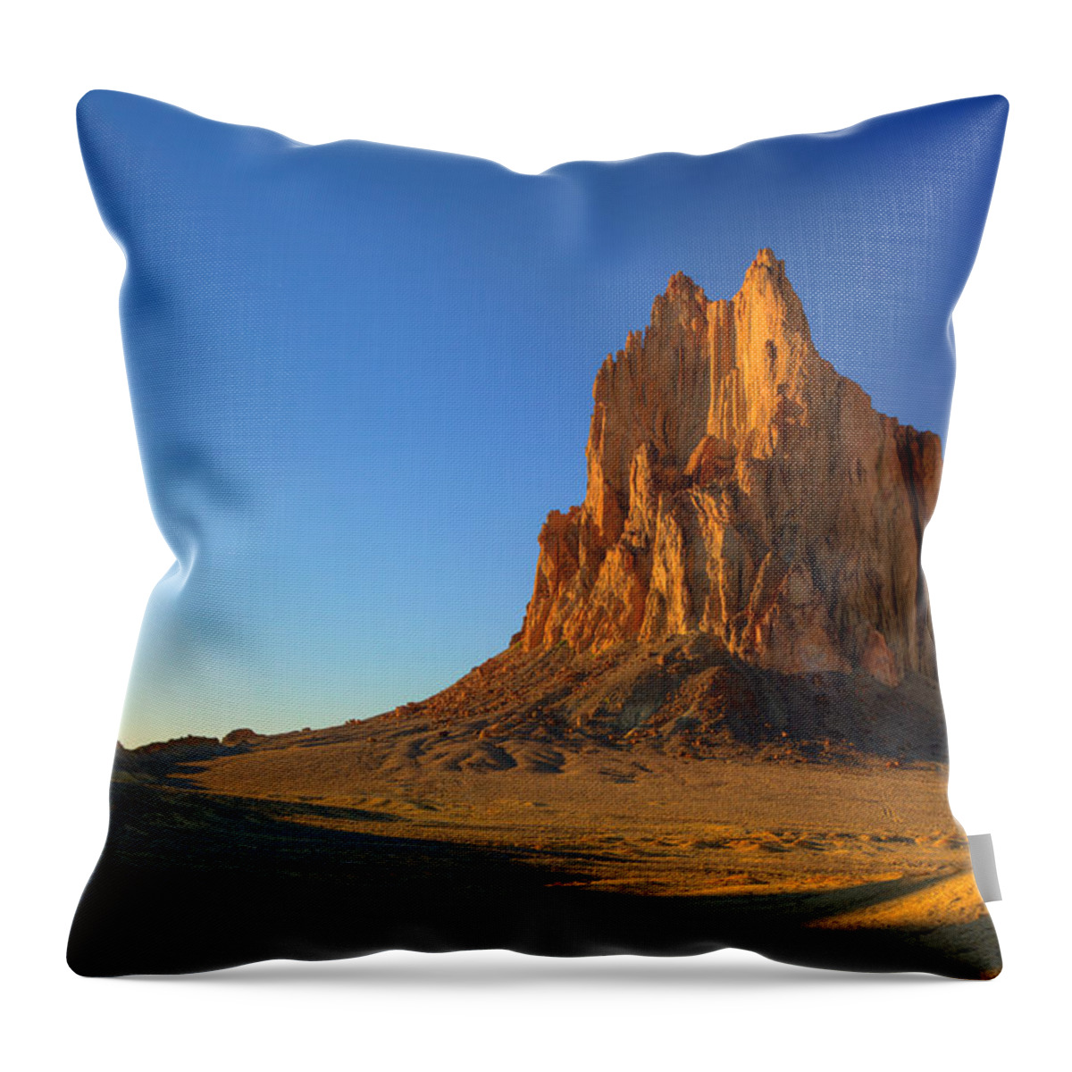 New Mexico Throw Pillow featuring the photograph Shiprock Sunset by Alan Vance Ley