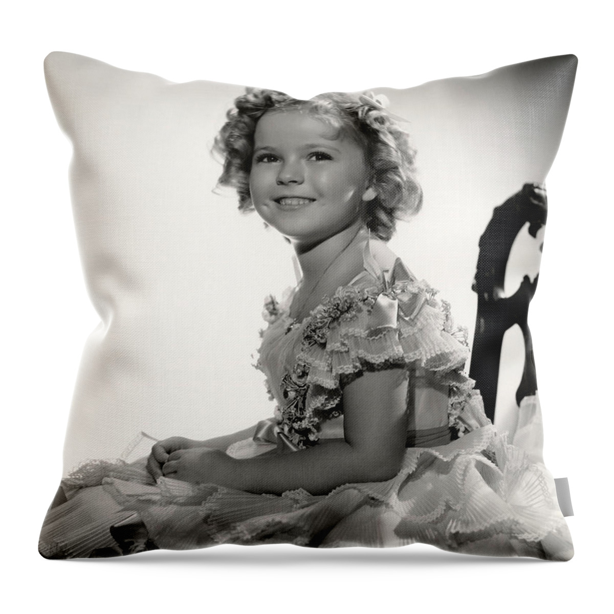 Movie Star Throw Pillow featuring the photograph Shirley Temple Portrait by Georgia Clare