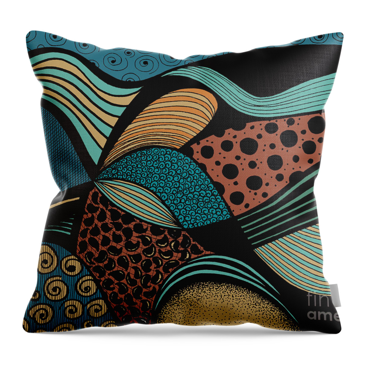 Abstract Throw Pillow featuring the photograph Shore Birds by Lynellen Nielsen