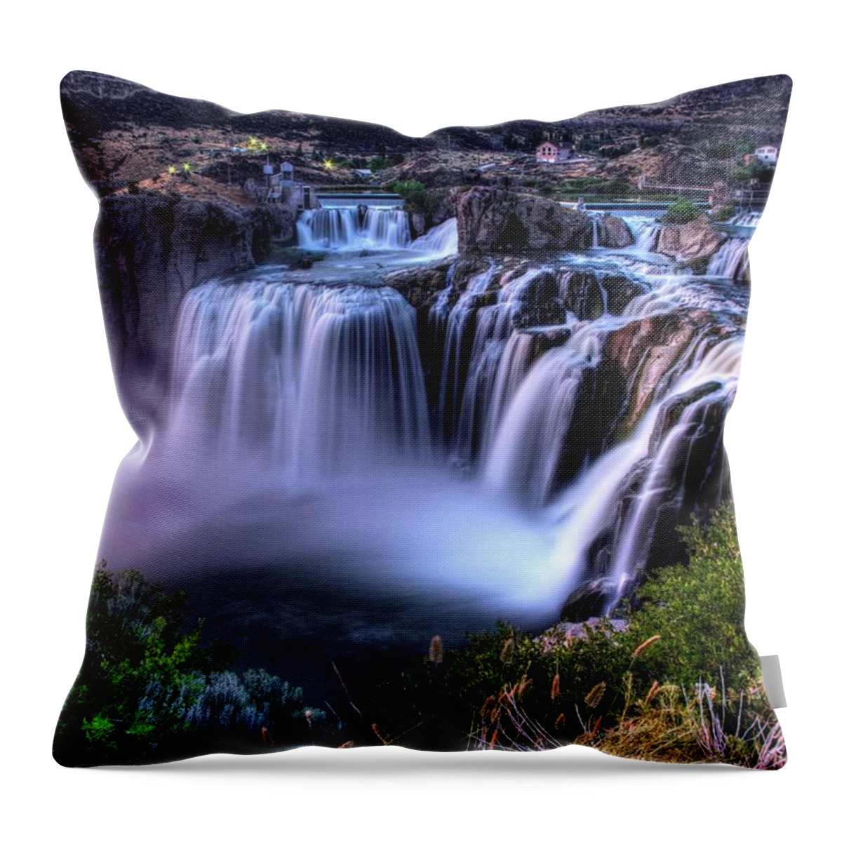 Waterfall Throw Pillow featuring the photograph Shoshone Falls by David Andersen