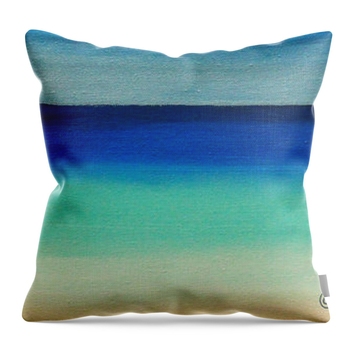 Beach Caribbean Paintings Paintings Throw Pillow featuring the painting Shutter Me Sea by Robyn Saunders