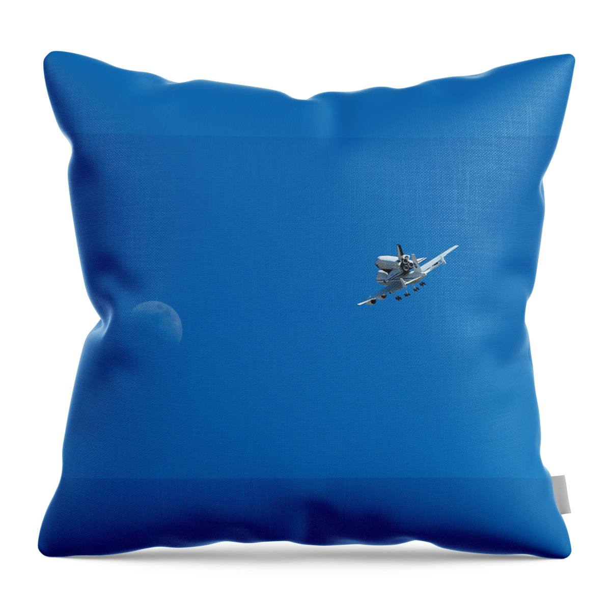 Shuttle Throw Pillow featuring the photograph Shuttle to the Moon by Richard J Cassato