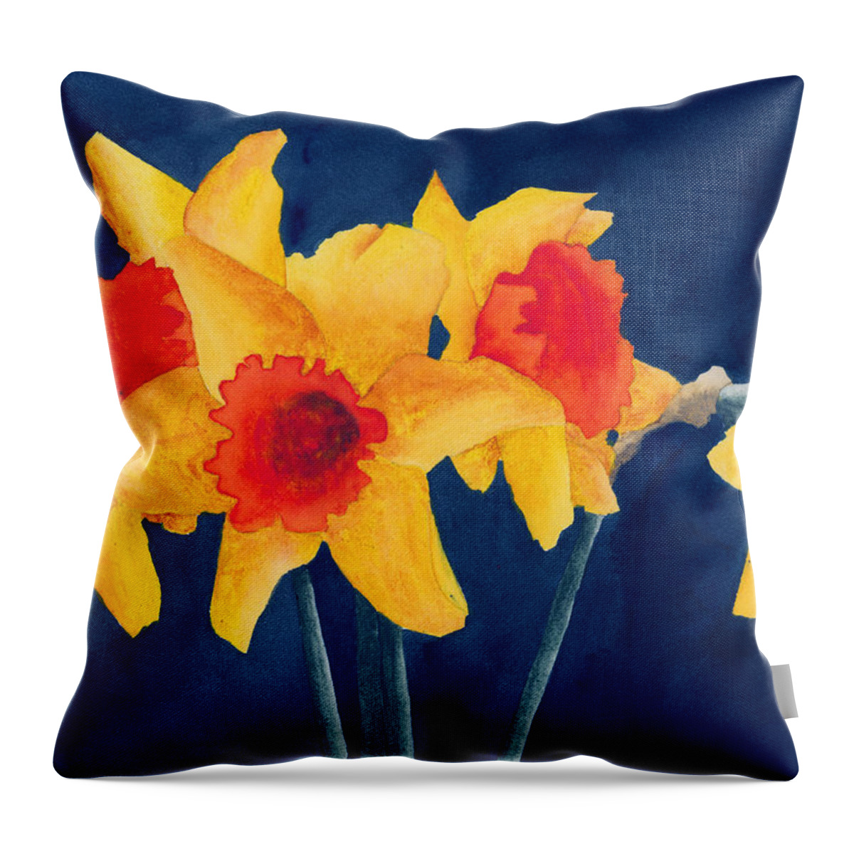 Watercolor Throw Pillow featuring the painting Shy by Ken Powers