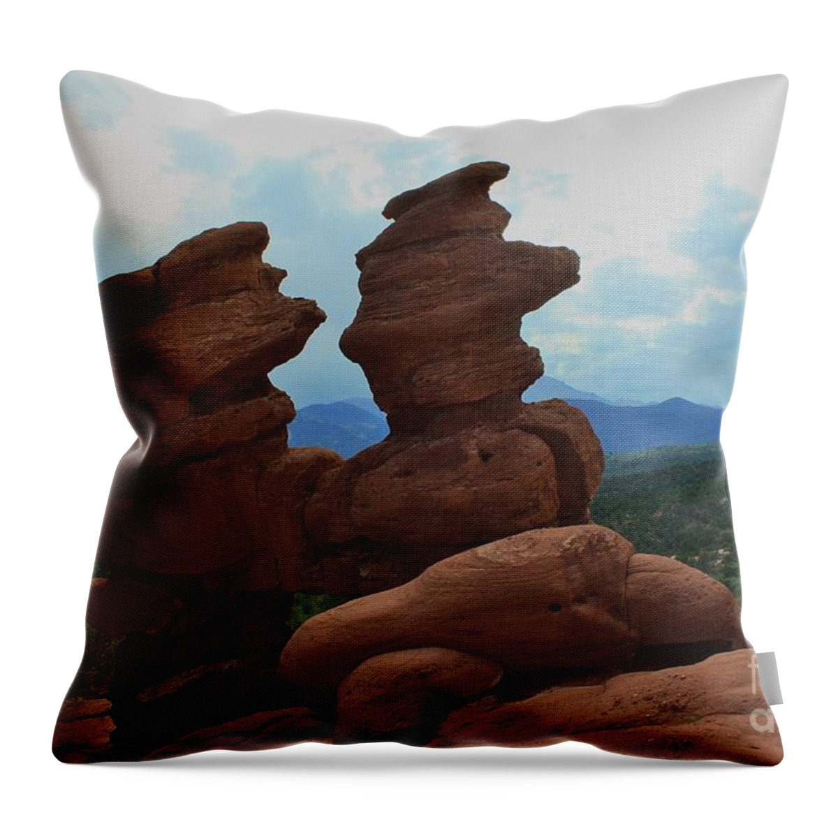 Colorado Throw Pillow featuring the photograph Siamese Twins Garden of the Gods Colorado by Robert D Brozek