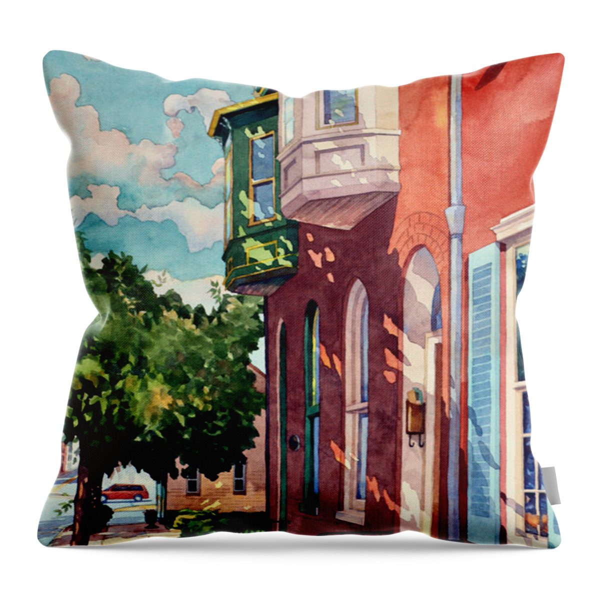 Landscape Throw Pillow featuring the painting Siblings by Mick Williams