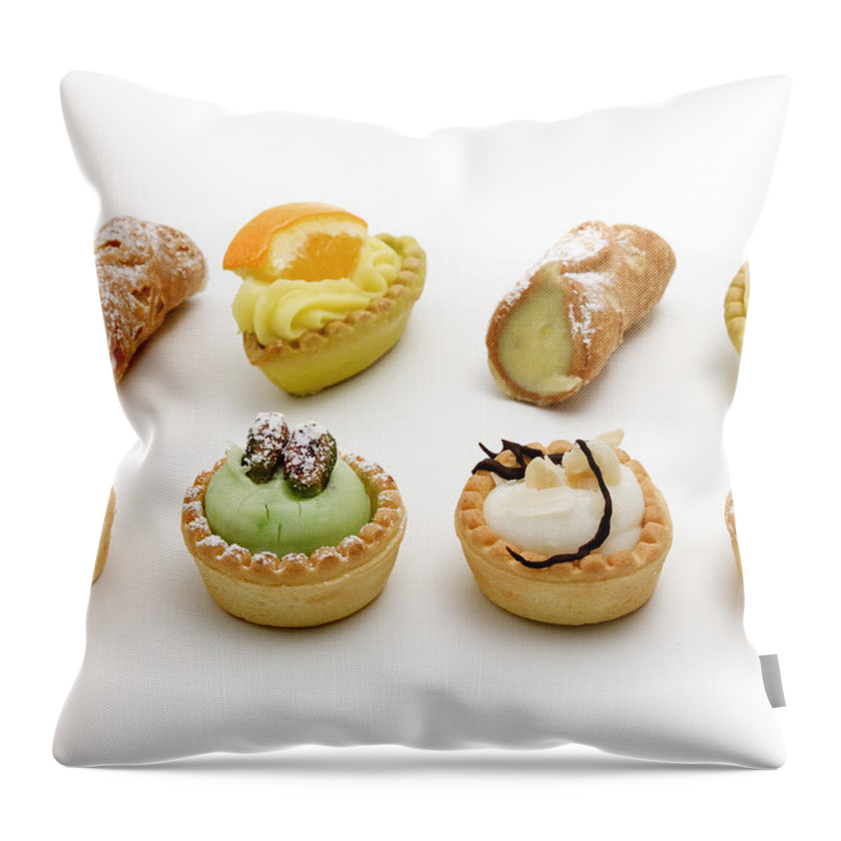White Background Throw Pillow featuring the photograph Sicilian traditional pastry by Fabrizio Troiani